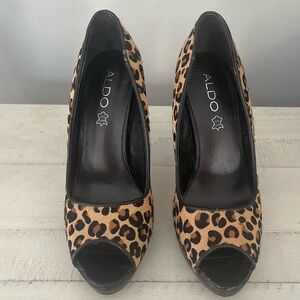 ALDO Animal Print Peep Toe Heels